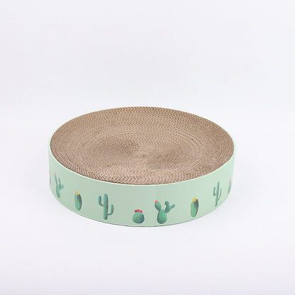 Durable Round Cat Scratch Board Bed and Toy