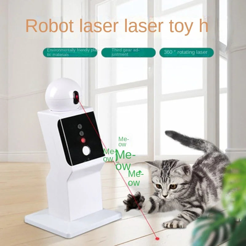 Robot Inteligente con Láser Automático para Gatos Recargable