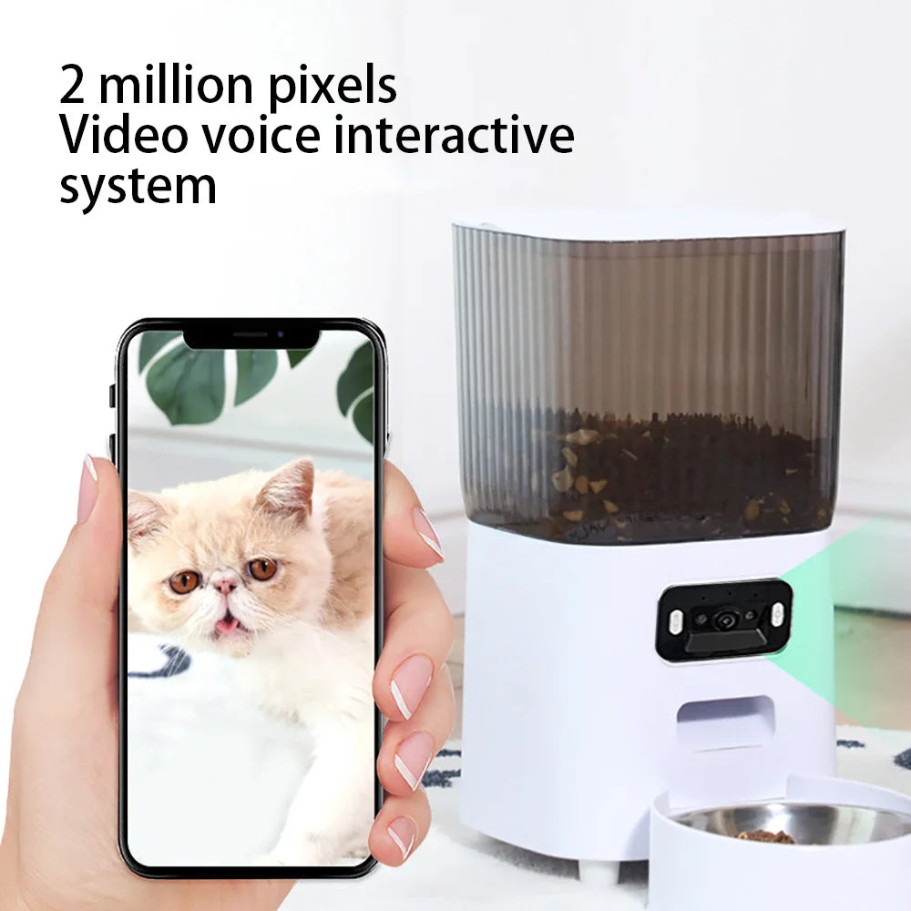 Comedero Automático Inteligente de 5L para Gatos y Perros con Cámara HD