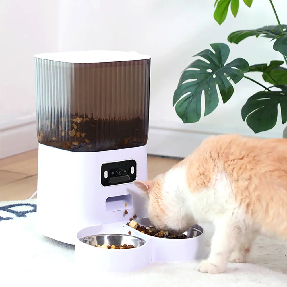 Comedero Automático Inteligente de 5L para Gatos y Perros con Cámara HD