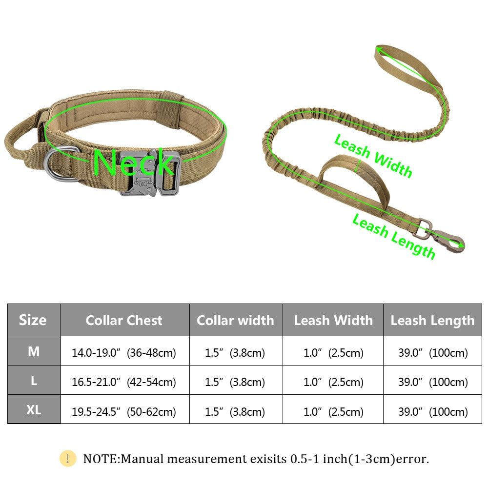 Military Tactical Dog Collar & Leash