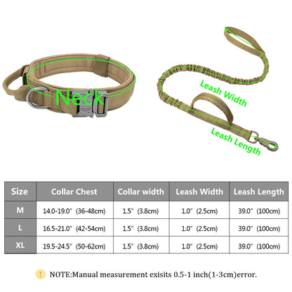 Military Tactical Dog Collar & Leash